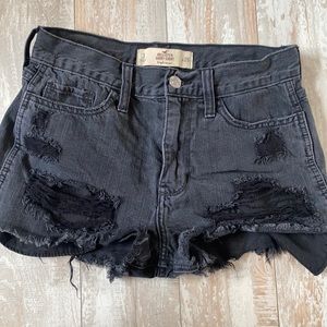 Black denim Hollister shorts